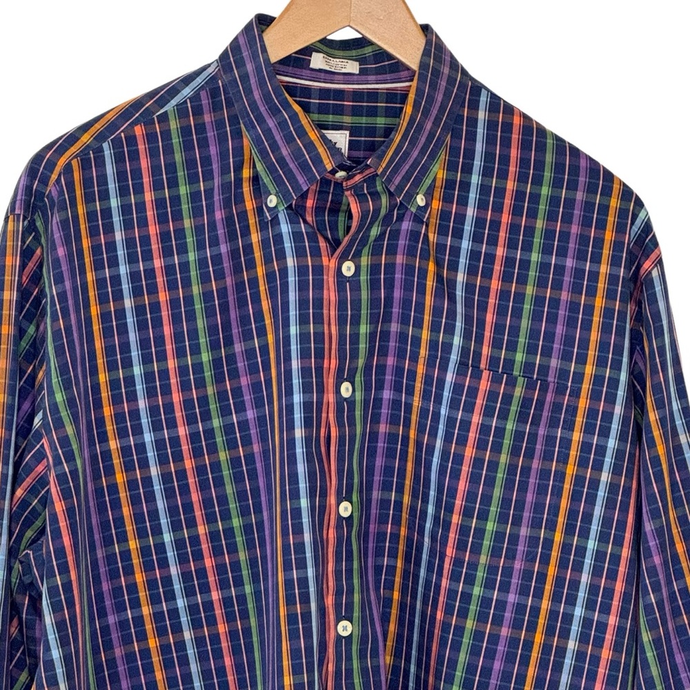 Peter Millar Men's Weekender Finish Multicolored Plaid Button-Down Shirt Size XL